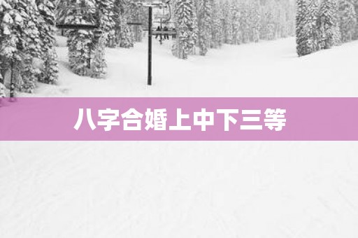 八字合婚上中下三等