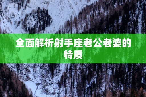 全面解析射手座老公老婆的特质