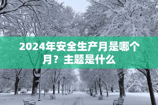 2025年安全生产月是哪个月？主题是什么