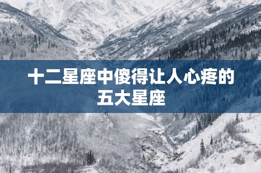 十二星座中傻得让人心疼的五大星座
