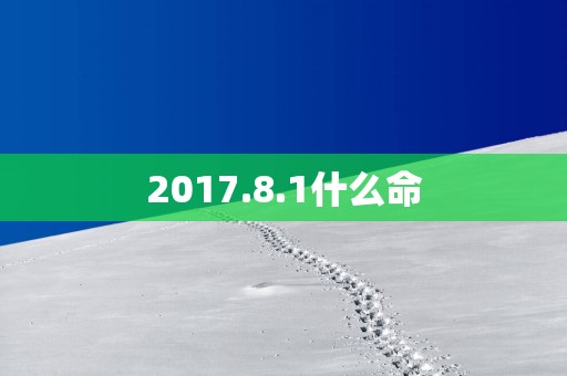 2017.8.1什么命