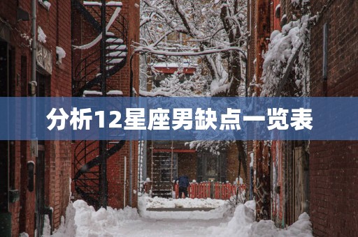 分析12星座男缺点一览表