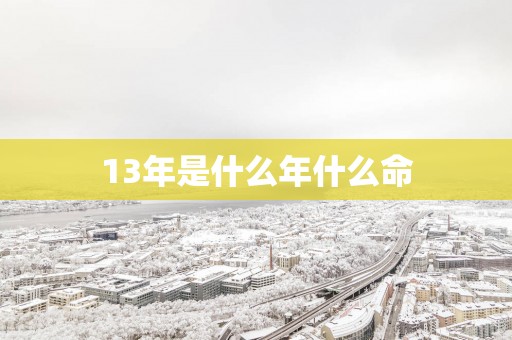 13年是什么年什么命