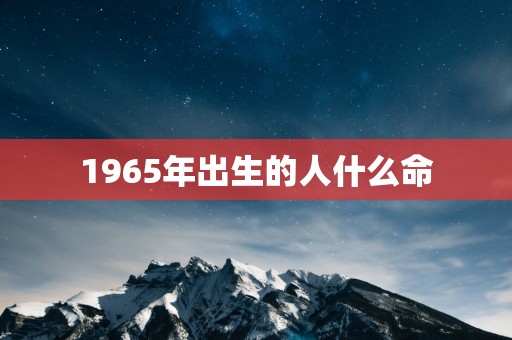 1965年出生的人什么命