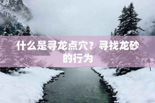 什么是寻龙点穴？寻找龙砂的行为