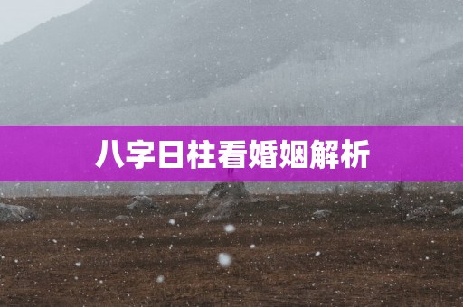 八字日柱看婚姻解析