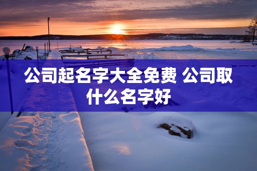 公司起名字大全免费 公司取什么名字好