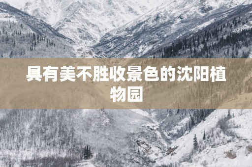 具有美不胜收景色的沈阳植物园