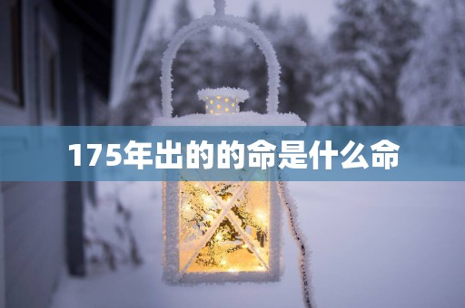 175年出的的命是什么命