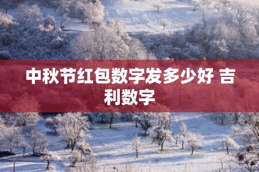 中秋节红包数字发多少好 吉利数字