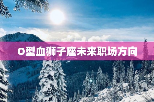O型血狮子座未来职场方向