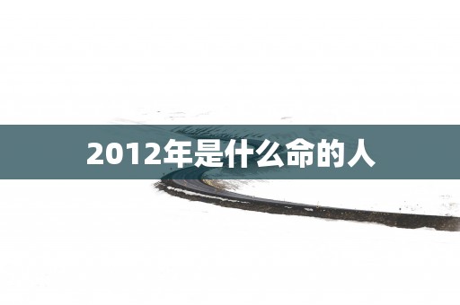 2012年是什么命的人