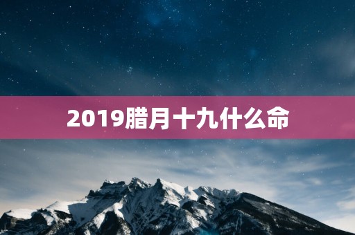 2019腊月十九什么命