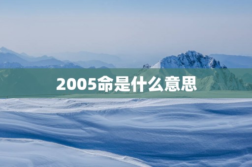 2005命是什么意思