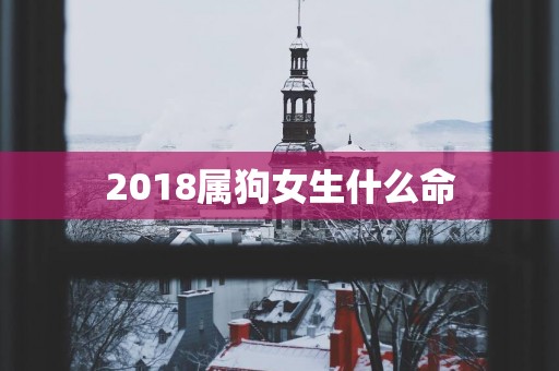 2018属狗女生什么命