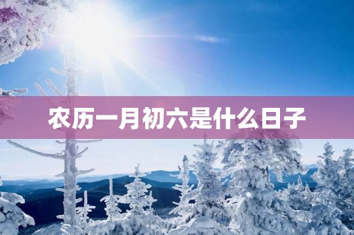 农历一月初六是什么日子