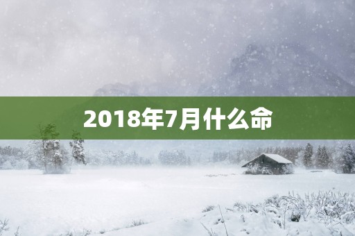 2018年7月什么命