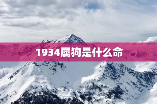 1934属狗是什么命
