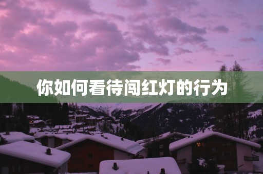 你如何看待闯红灯的行为