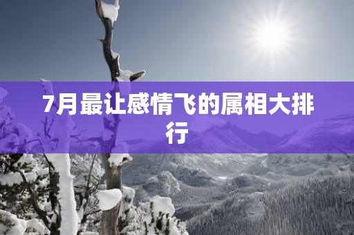 7月最让感情飞的属相大排行