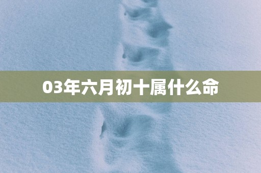 03年六月初十属什么命