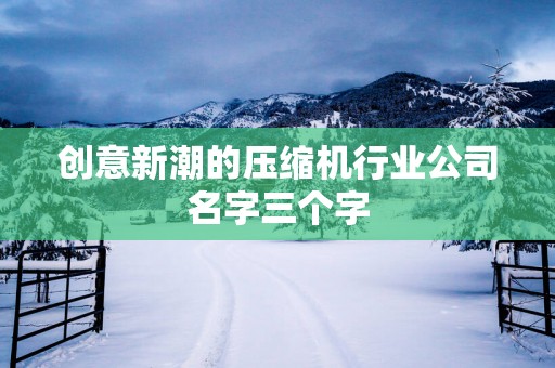 创意新潮的压缩机行业公司名字三个字