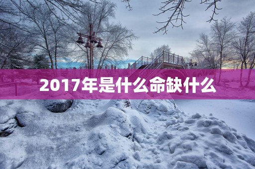 2017年是什么命缺什么