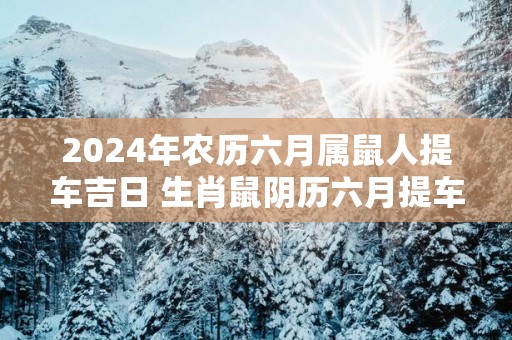 2025年农历六月属鼠人提车吉日 生肖鼠阴历六月提车好日子
