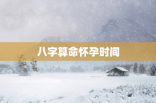 八字算命怀孕时间