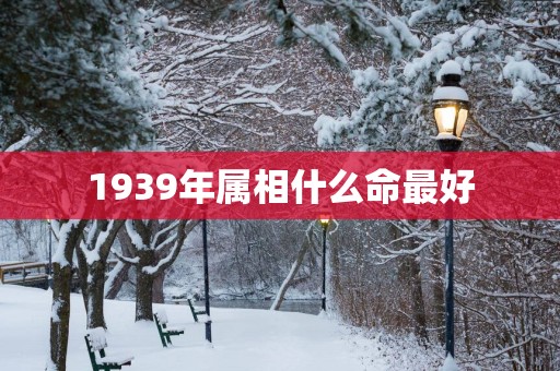 1939年属相什么命最好