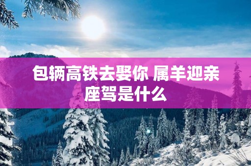 包辆高铁去娶你 属羊迎亲座驾是什么