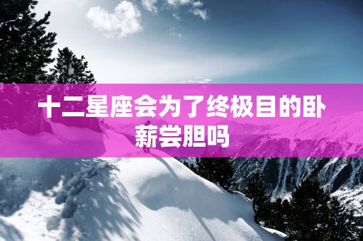十二星座会为了终极目的卧薪尝胆吗