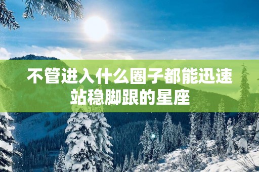 不管进入什么圈子都能迅速站稳脚跟的星座