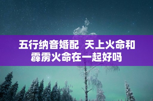 五行纳音婚配  天上火命和霹雳火命在一起好吗