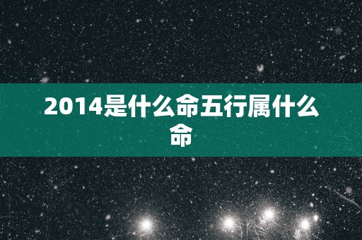 2014是什么命五行属什么命