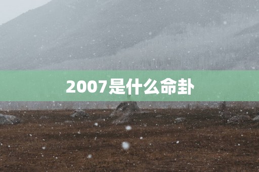 2007是什么命卦
