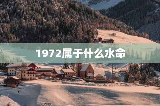 1972属于什么水命