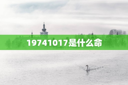 19741017是什么命