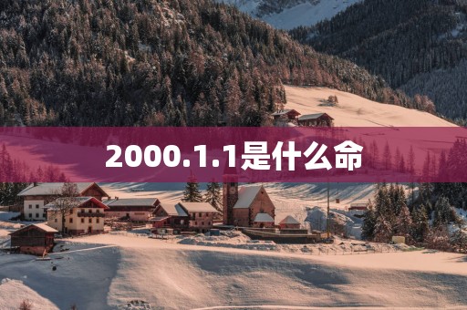 2000.1.1是什么命