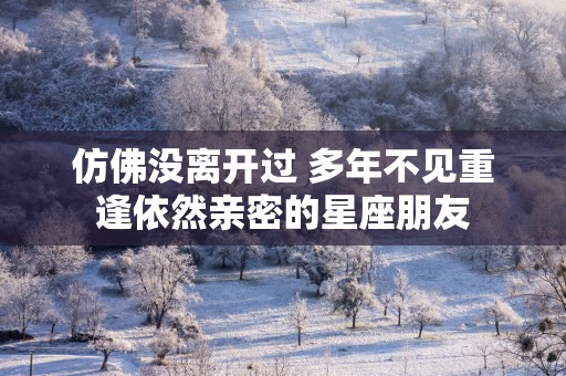 仿佛没离开过 多年不见重逢依然亲密的星座朋友