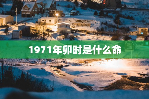 1971年卯时是什么命