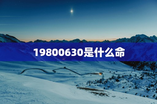 19800630是什么命
