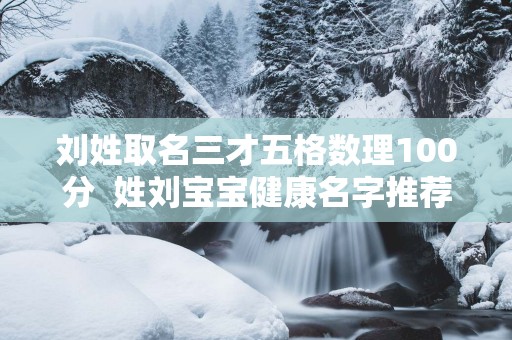 刘姓取名三才五格数理100分  姓刘宝宝健康名字推荐