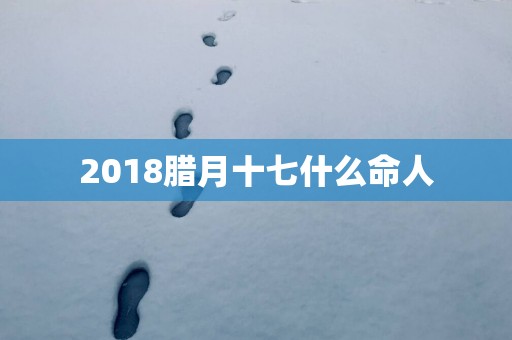 2018腊月十七什么命人