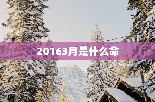 20163月是什么命