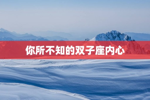 你所不知的双子座内心
