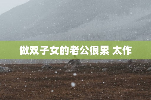 做双子女的老公很累 太作