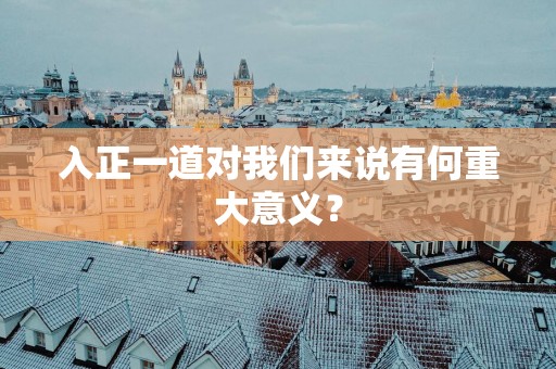 入正一道对我们来说有何重大意义？