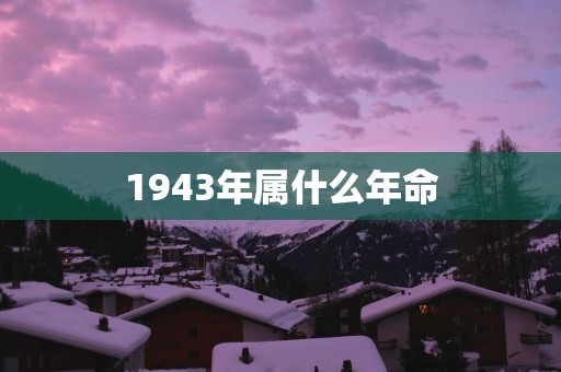 1943年属什么年命