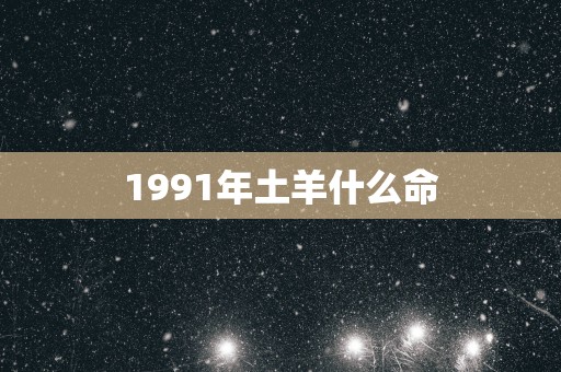 1991年土羊什么命